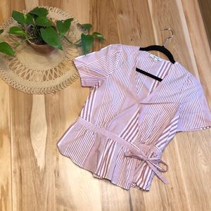 Madewell striped wrap top